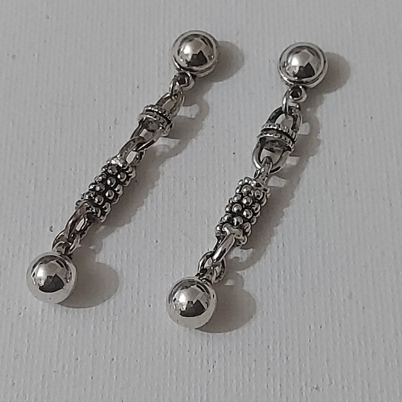 E1740 Industrial Grunge Drop Earrings - Picture 3 of 6